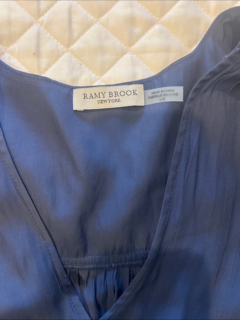 Ramy Brook New York Deep Blue V-Neck Blouse